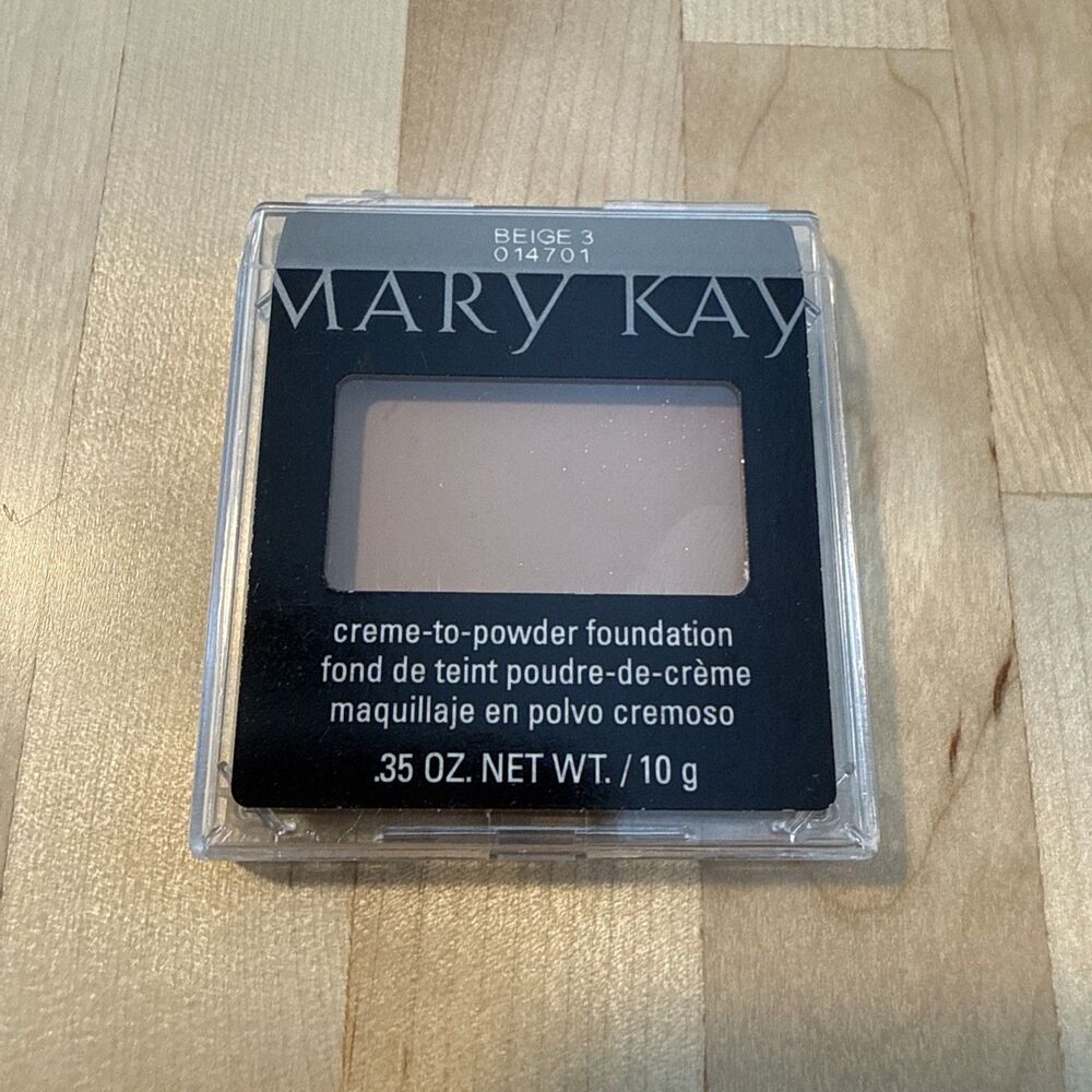 Flaw, Mary Kay Creme to Powder Foundation Beige 3 Full Size 014701, Discontinued